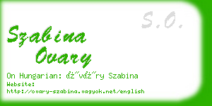 szabina ovary business card